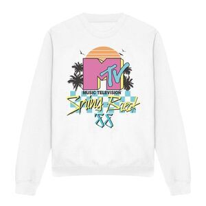 MTV Unisex Adult Spring Break Checkerboard Sweatshirt / White